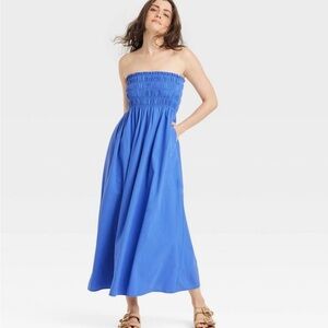 Women's MIDI a-Line Dress - Universal Thread Blue Small